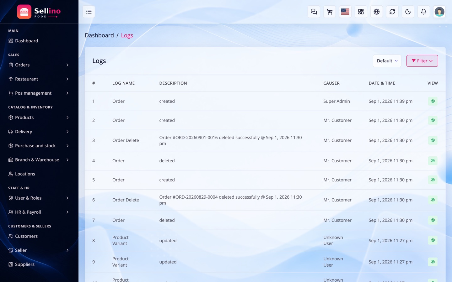 Activity logs