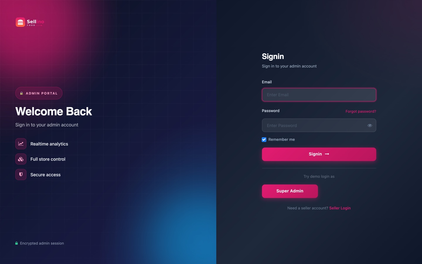 Admin login