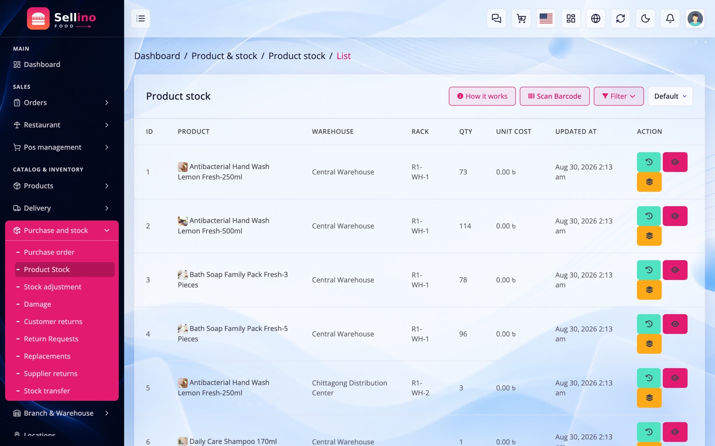 Ingredient stock