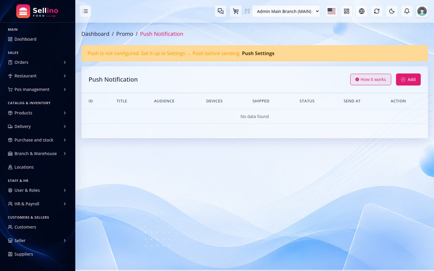 Promo → Push Notification campaigns