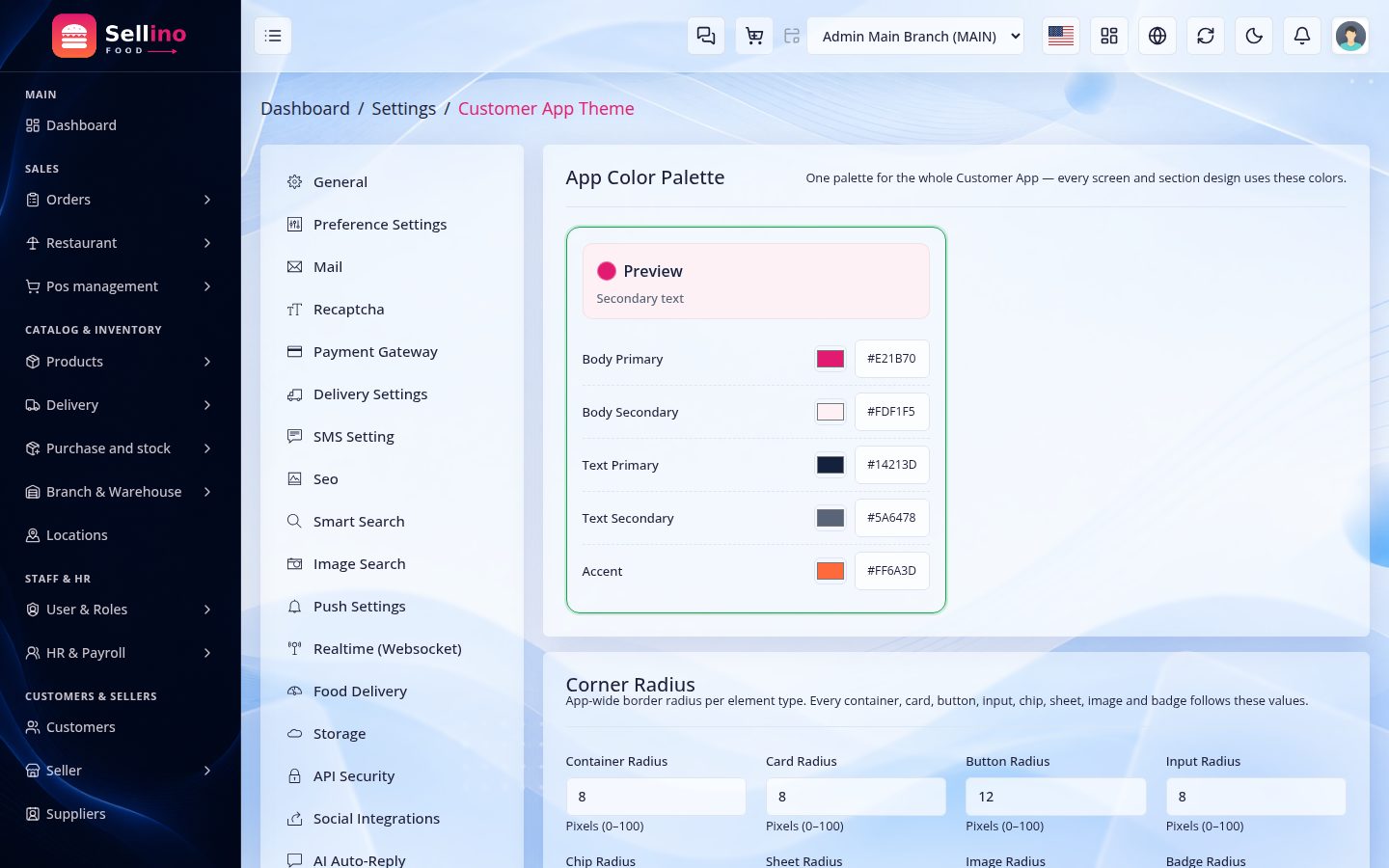 Settings → App Theme