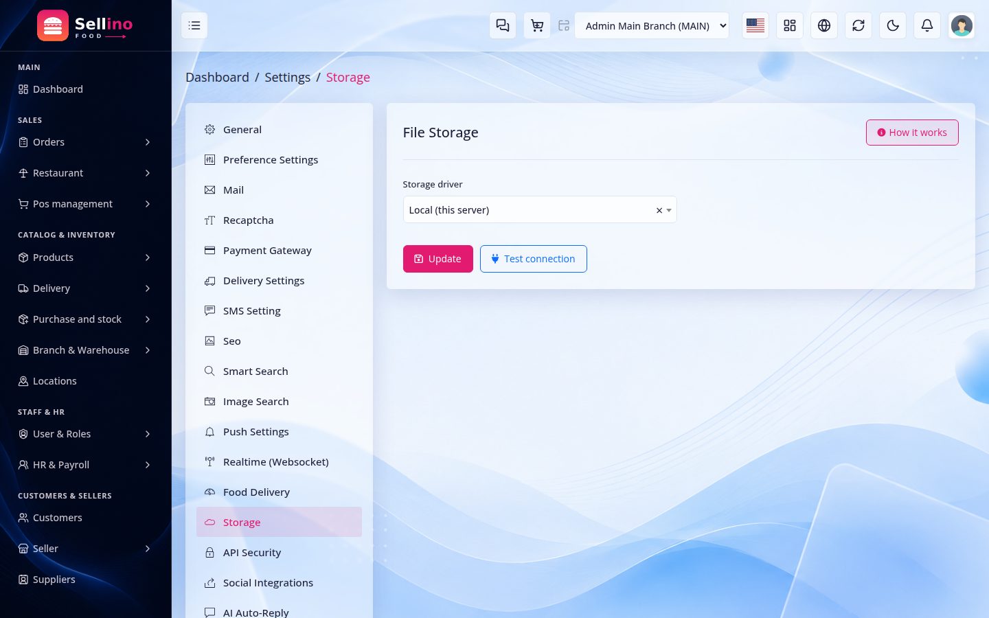 Settings → Storage